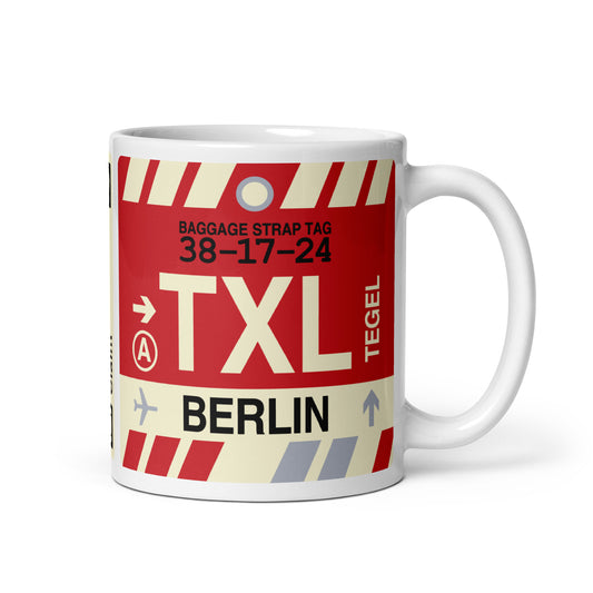 Travel Gift Coffee Mug • TXL Berlin • YHM Designs - Image 01