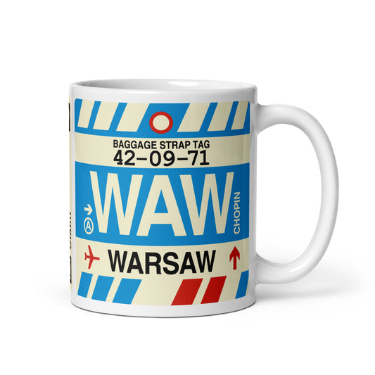 Travel Gift Coffee Mug • WAW Warsaw Souvenir • YHM Designs - Image 01