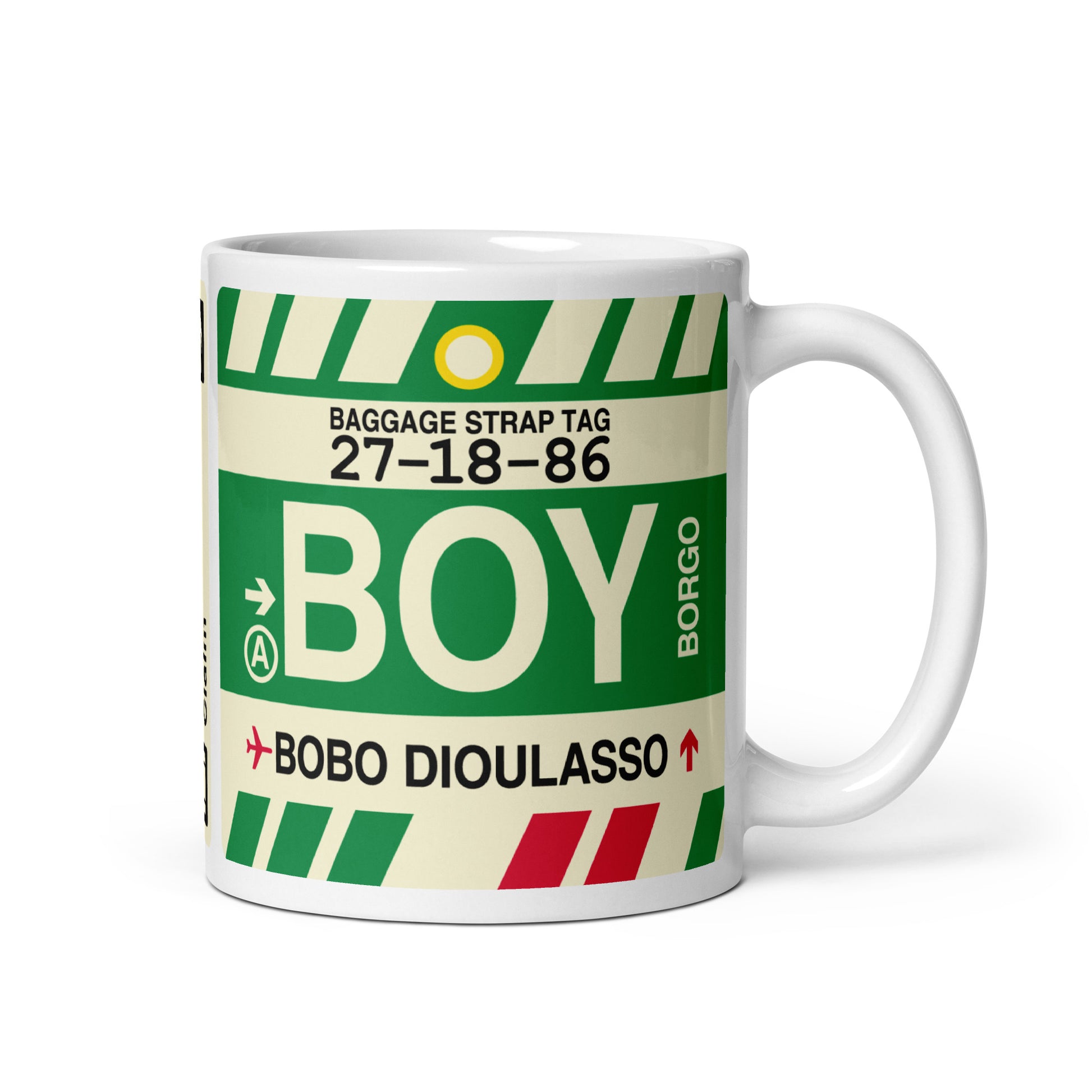 Travel-Themed Coffee Mug • BOY Bobo Dioulasso • YHM Designs - Image 01