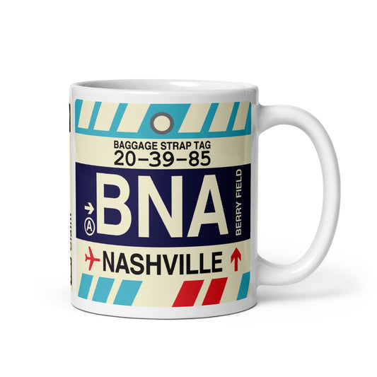 Travel-Themed Coffee Mug • BNA Nashville • YHM Designs - Image 01
