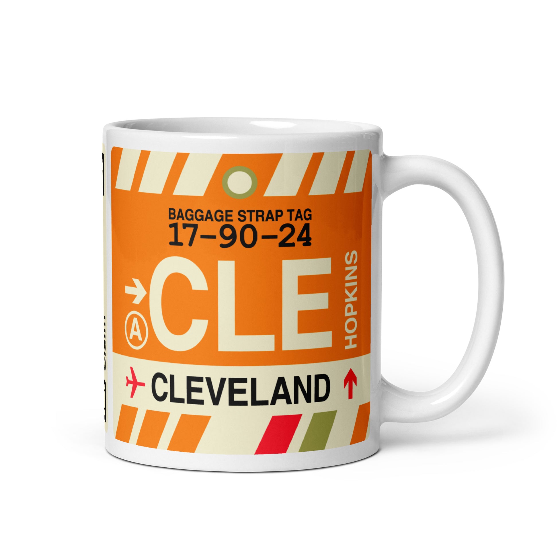 Travel-Themed Coffee Mug • CLE Cleveland • YHM Designs - Image 01