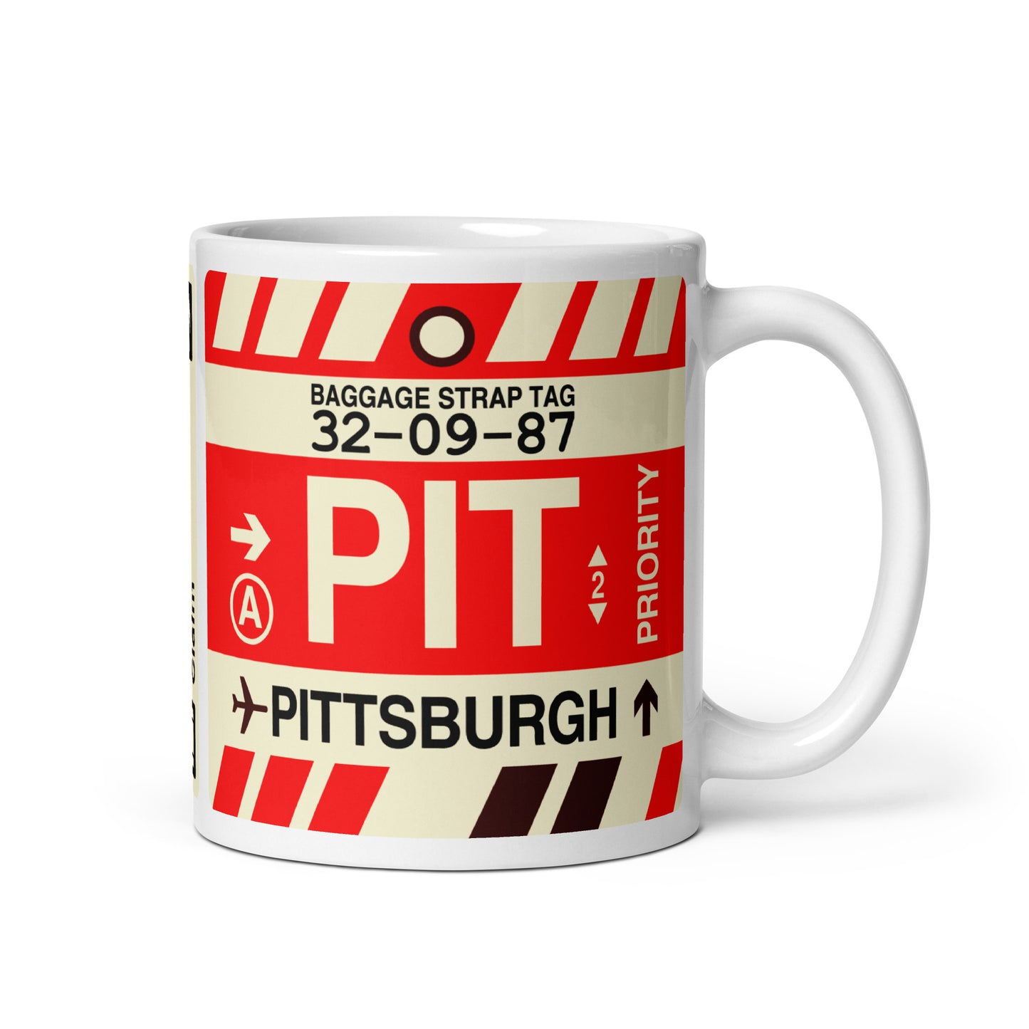 Travel-Themed Coffee Mug • PIT Pittsburgh • YHM Designs - Image 01