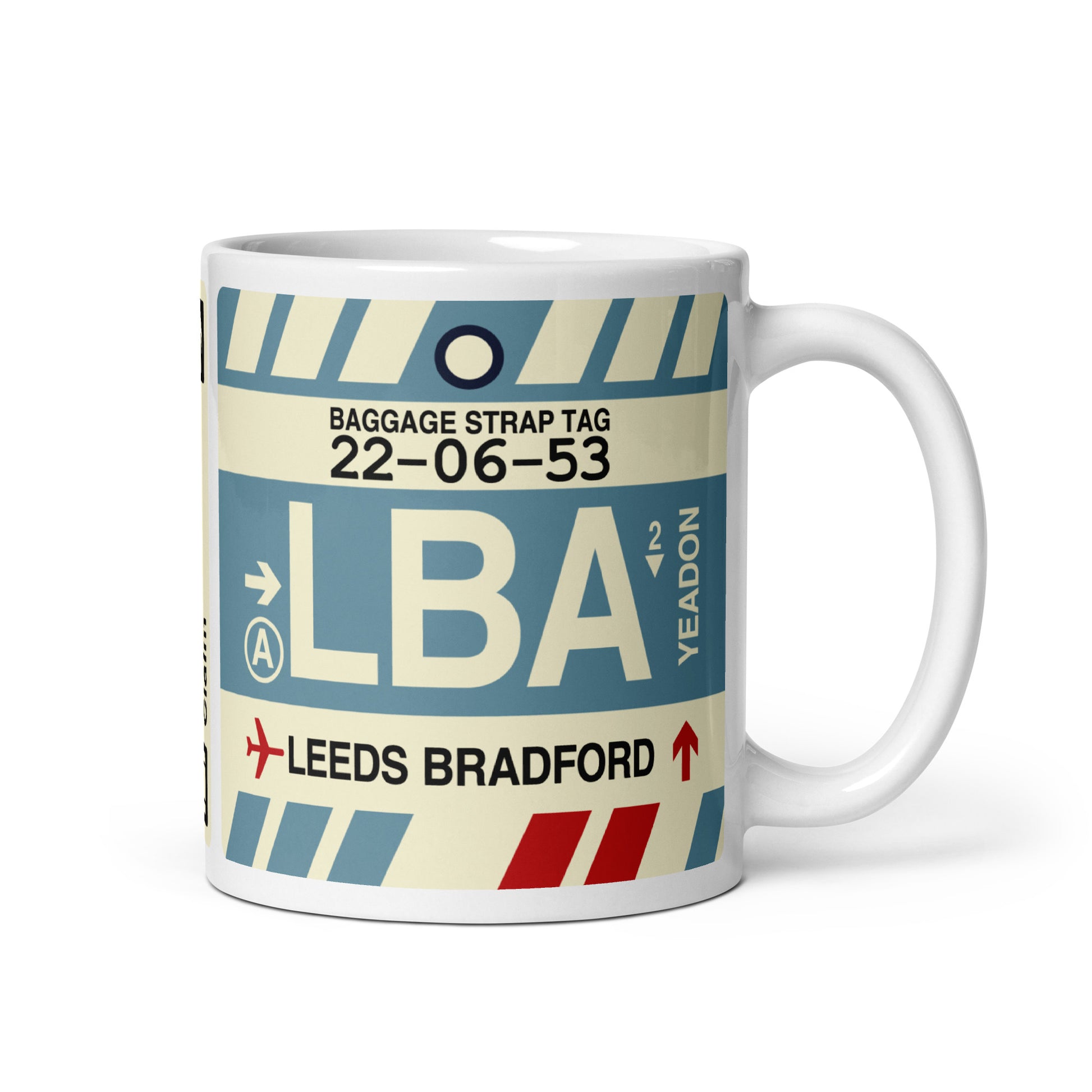 Travel-Themed Coffee Mug • LBA Leeds Bradford • YHM Designs - Image 01