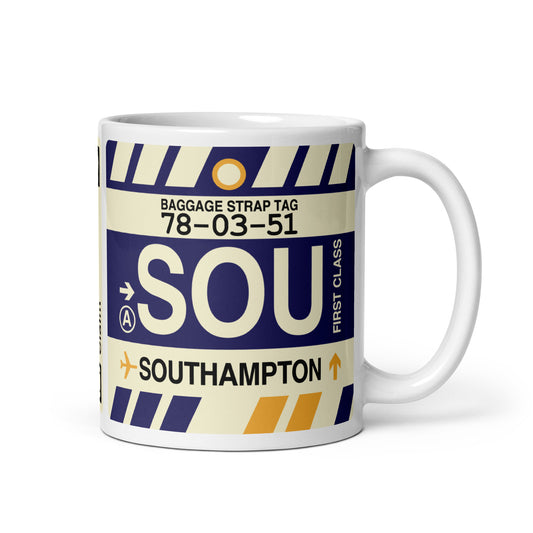 Travel Gift Coffee Mug • SOU Southampton • YHM Designs - Image 01