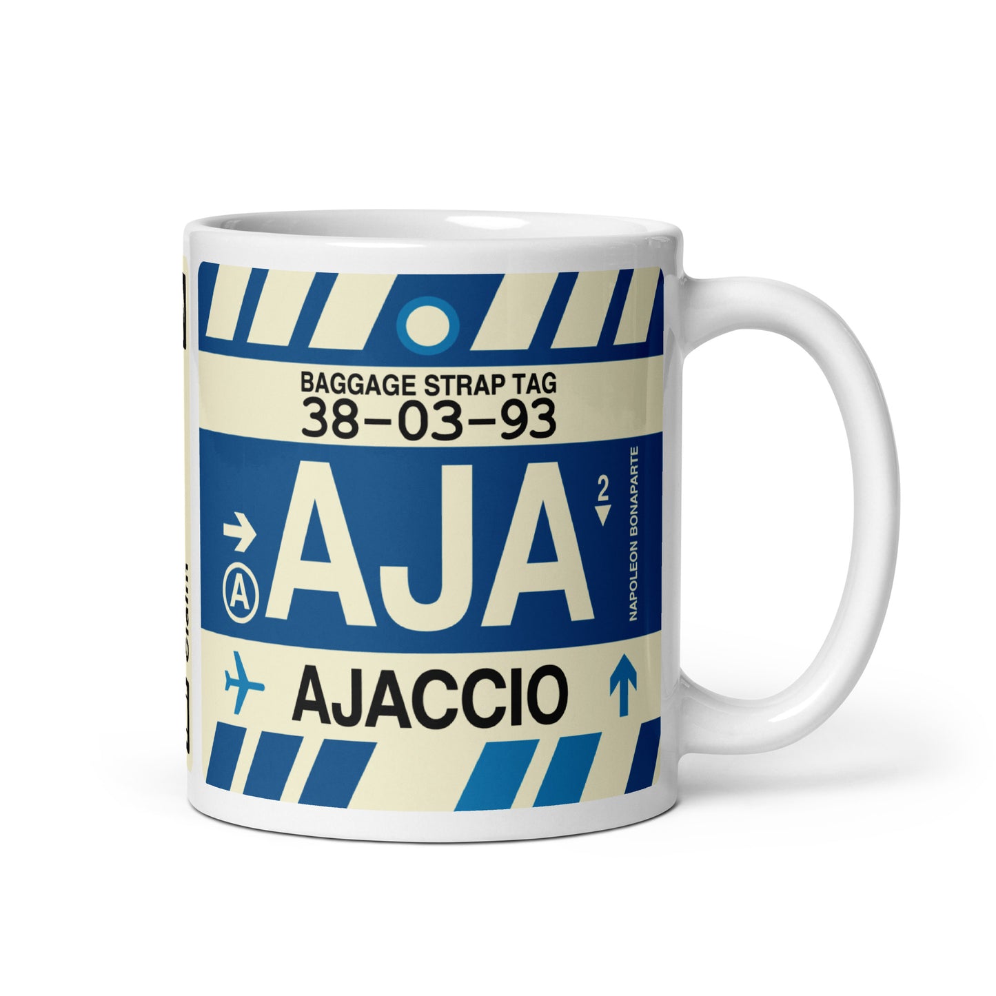 Travel-Themed Coffee Mug • AJA Ajaccio • YHM Designs - Image 01