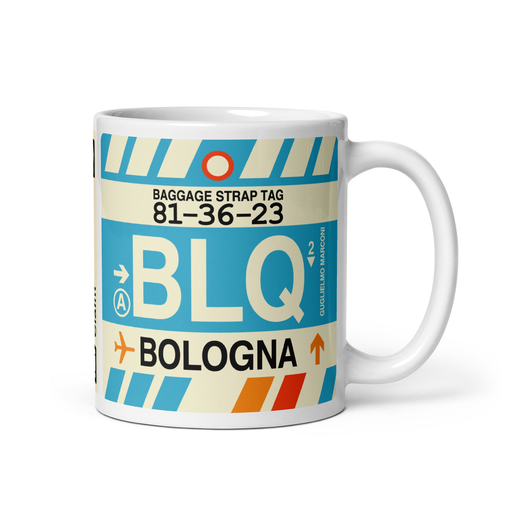 Travel-Themed Coffee Mug • BLQ Bologna • YHM Designs - Image 01