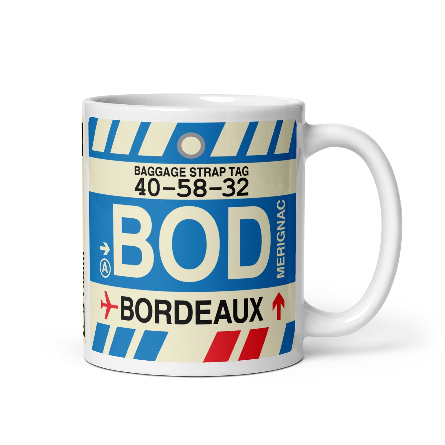 Travel-Themed Coffee Mug • BOD Bordeaux • YHM Designs - Image 01