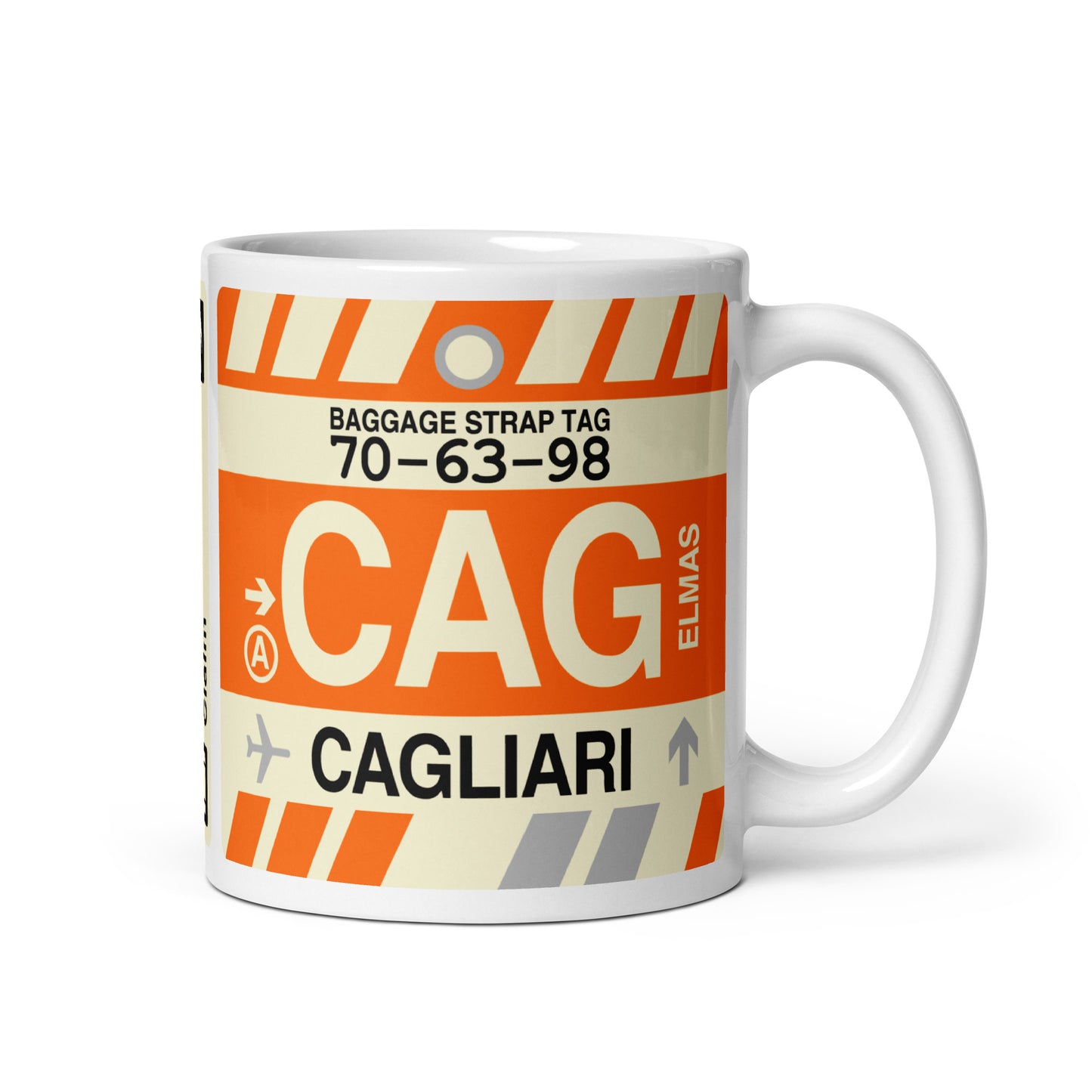 Travel-Themed Coffee Mug • CAG Cagliari • YHM Designs - Image 01