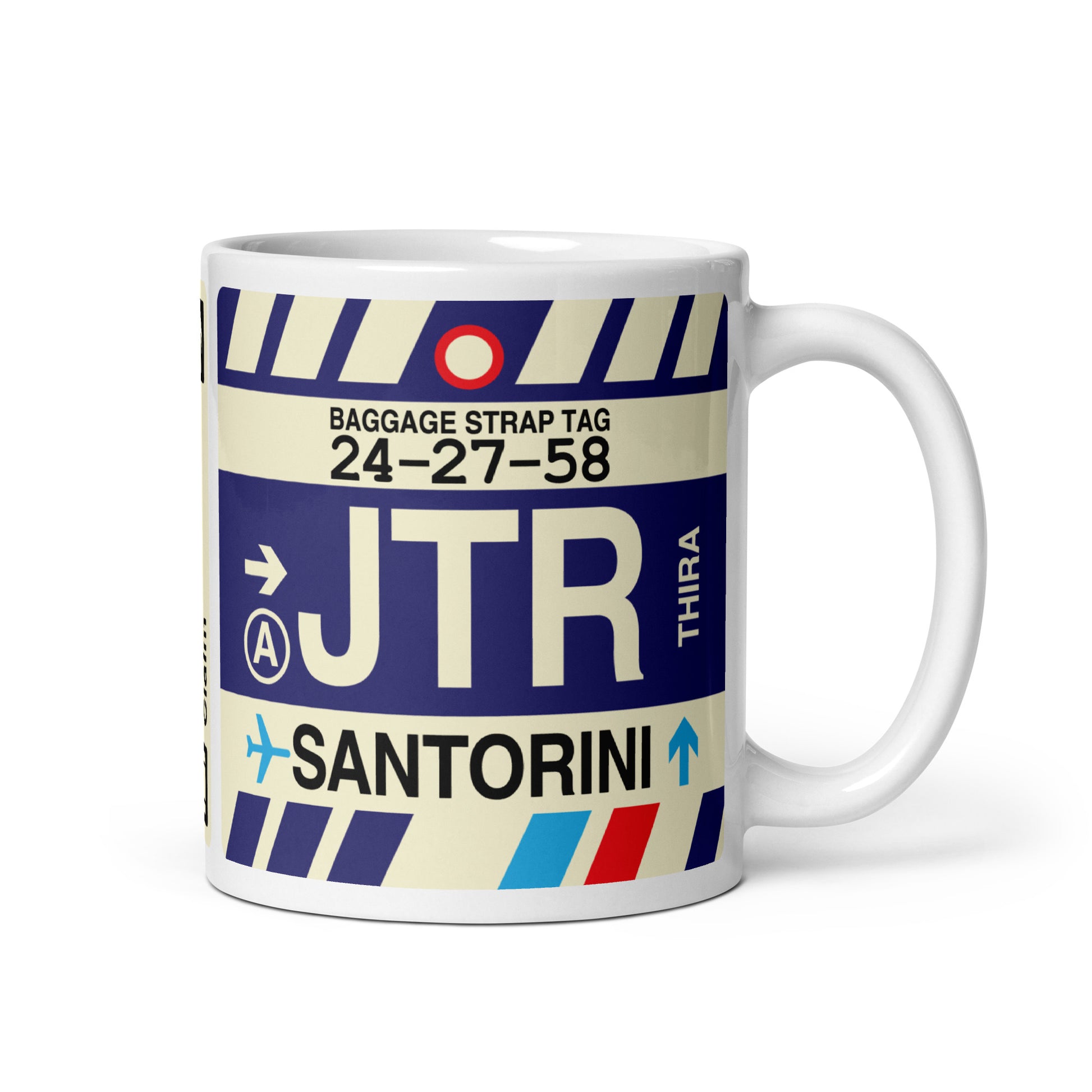 Travel-Themed Coffee Mug • JTR Santorini • YHM Designs - Image 01