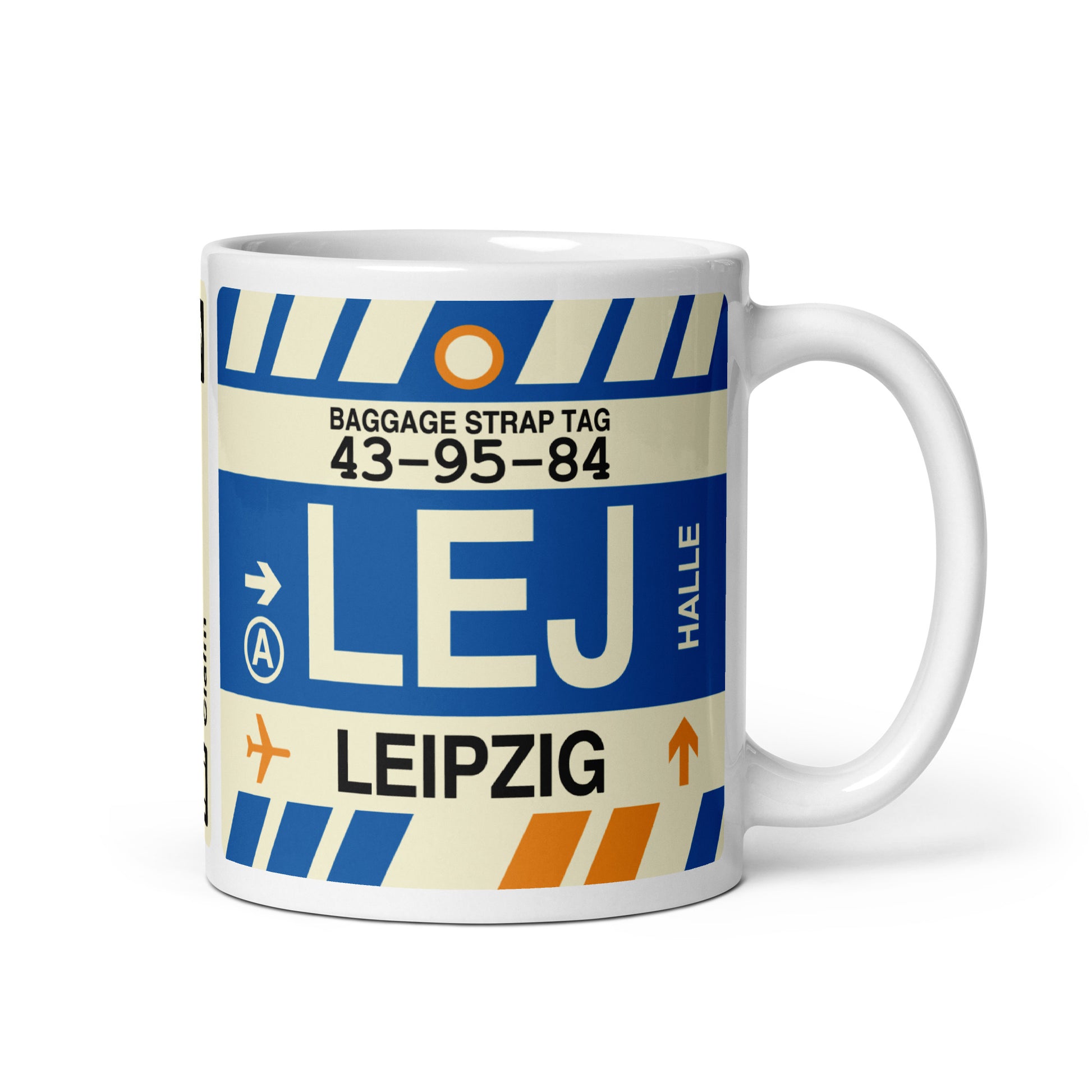 Travel-Themed Coffee Mug • LEJ Leipzig • YHM Designs - Image 01