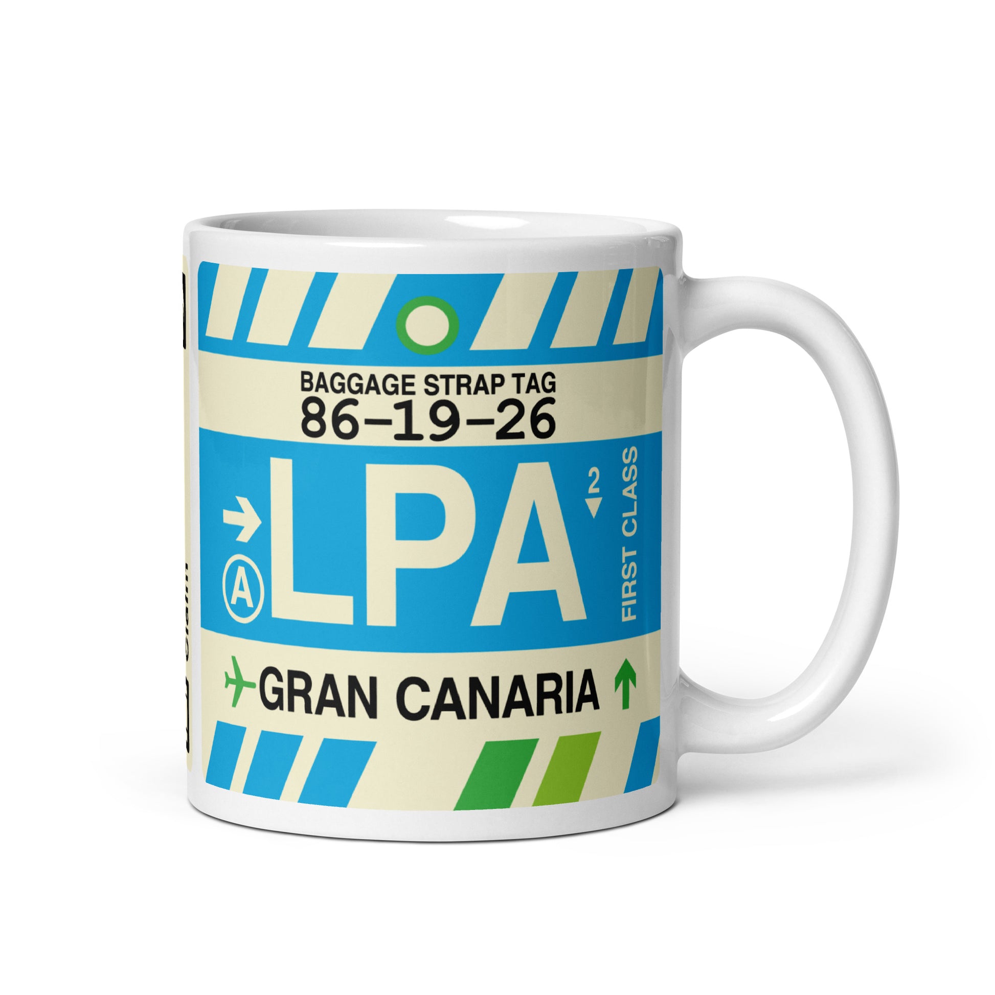 Travel-Themed Coffee Mug • LPA Gran Canaria • YHM Designs - Image 01