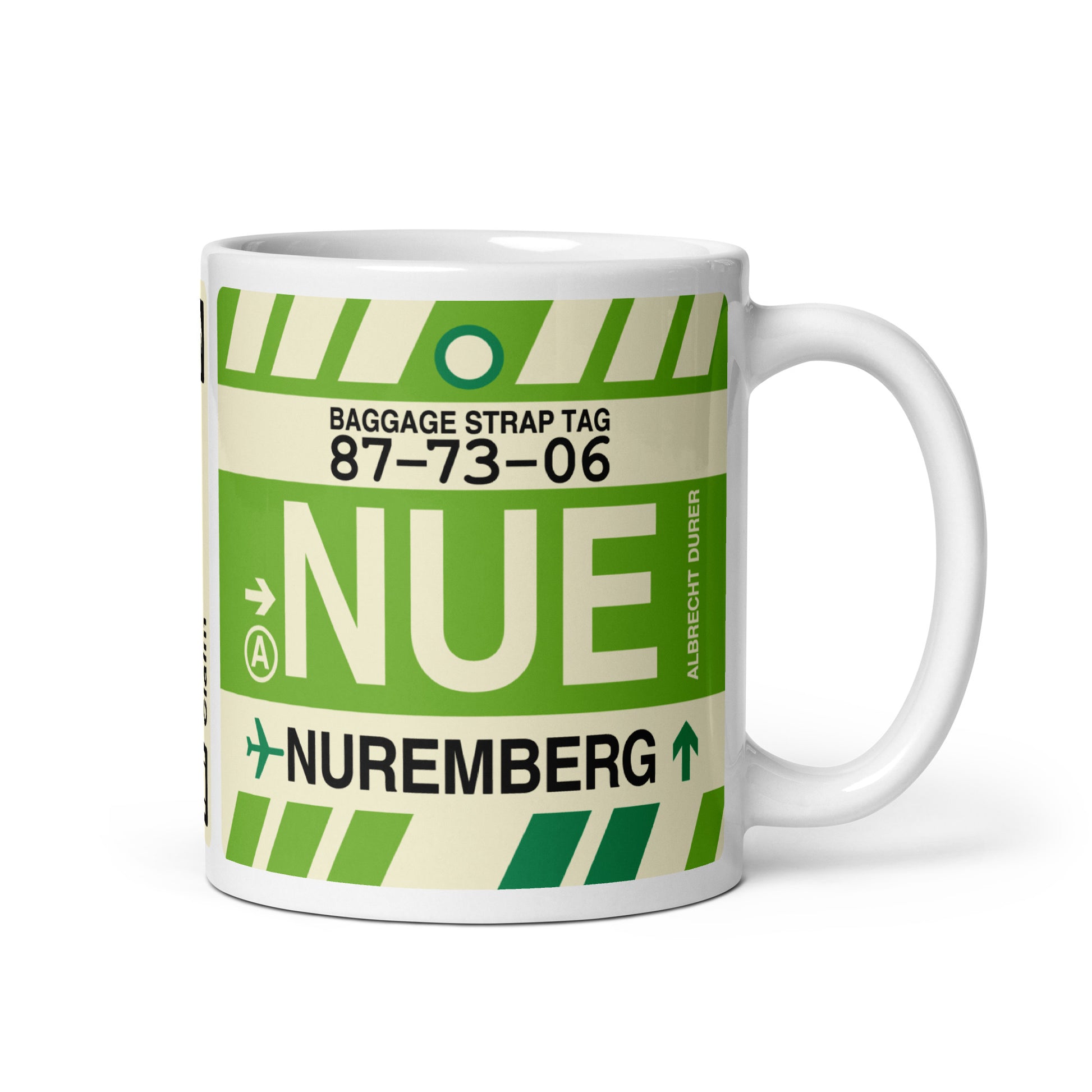Travel-Themed Coffee Mug • NUE Nuremberg • YHM Designs - Image 01