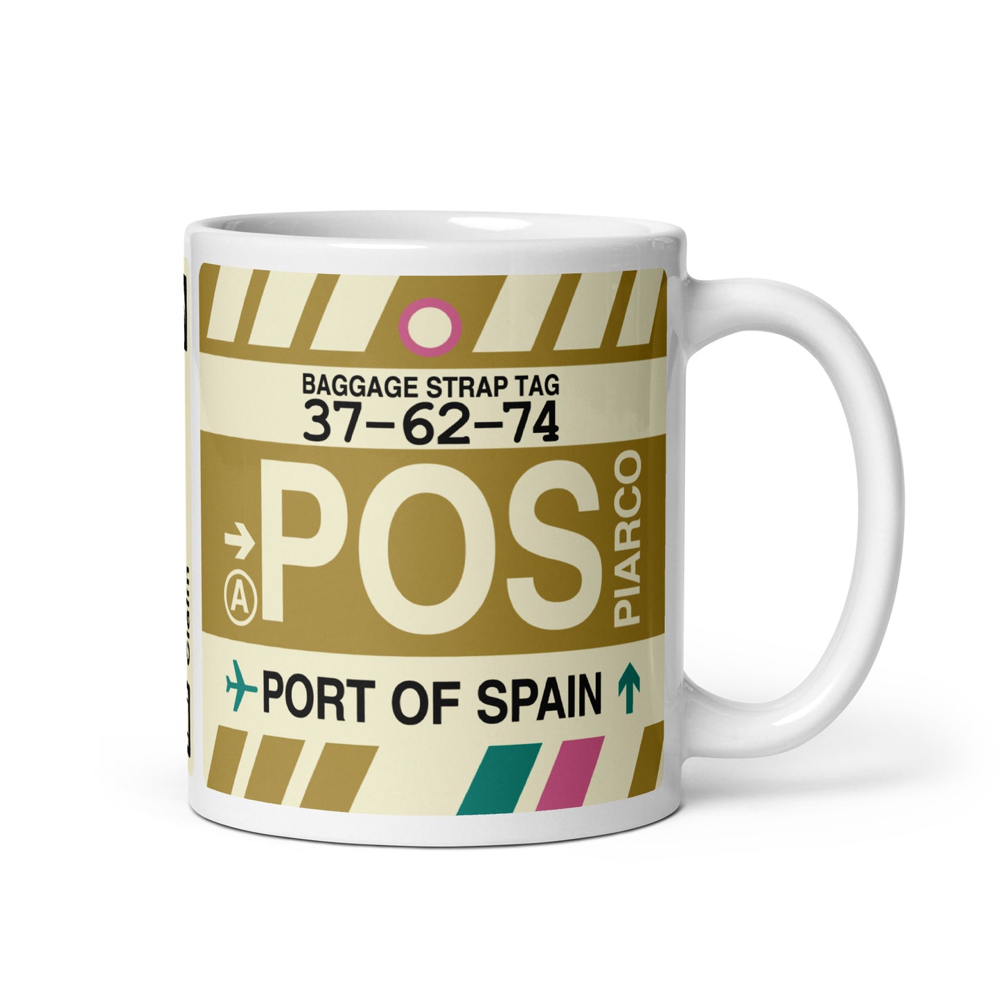 Travel-Themed Coffee Mug • POS Port of Spain • YHM Designs - Image 01