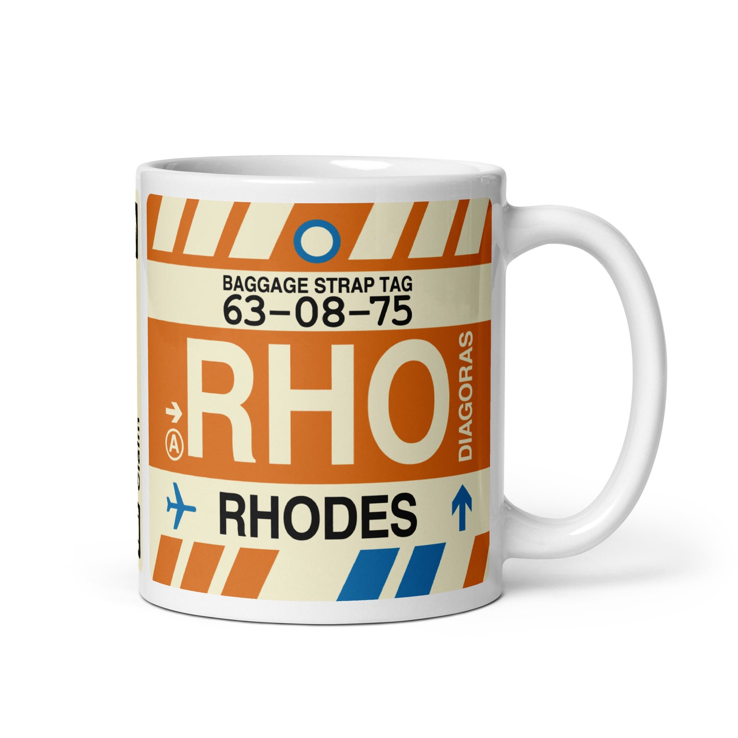 Travel-Themed Coffee Mug • RHO Rhodes • YHM Designs - Image 01