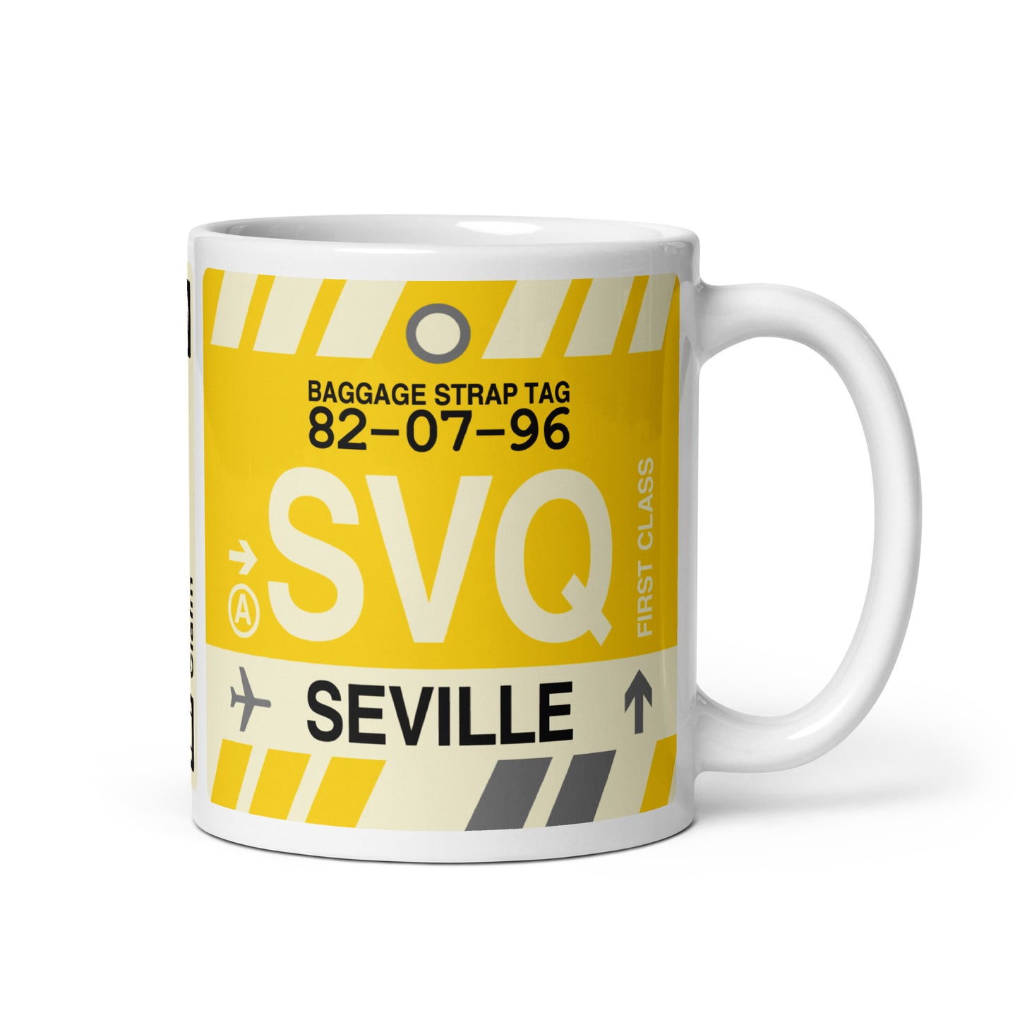 Travel-Themed Coffee Mug • SVQ Seville • YHM Designs - Image 01