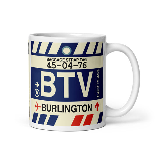 Travel Gift Coffee Mug • BTV Burlington • YHM Designs - Image 01