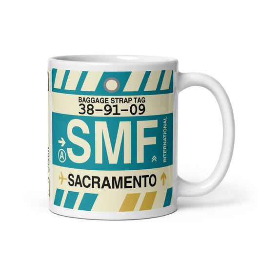 Travel Gift Coffee Mug • SMF Sacramento • YHM Designs - Image 01