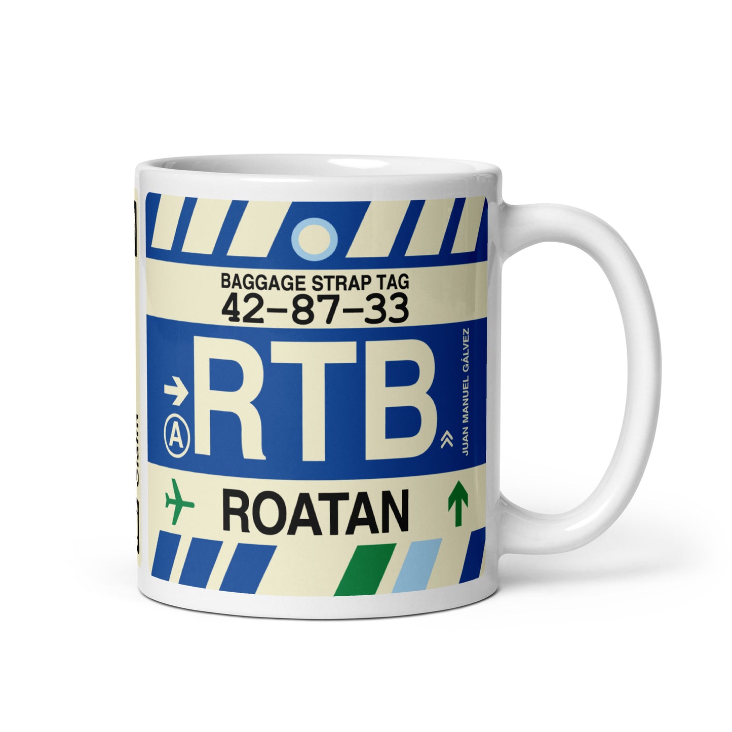 Travel-Themed Coffee Mug • RTB Roatan • YHM Designs - Image 01