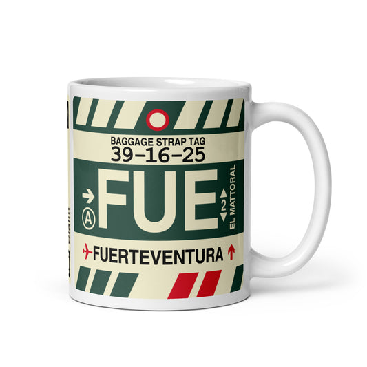 Travel Gift Coffee Mug • FUE Fuerteventura • YHM Designs - Image 01
