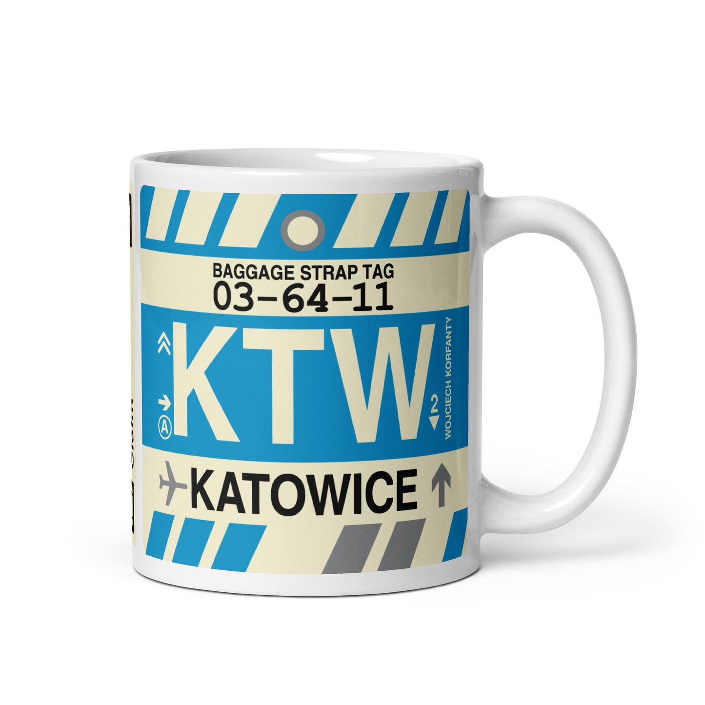 Travel Gift Coffee Mug • KTW Katowice Souvenir • YHM Designs - Image 01