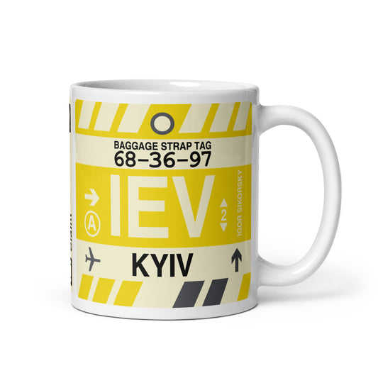 Travel Gift Coffee Mug • IEV Kyiv Souvenir • YHM Designs - Image 01