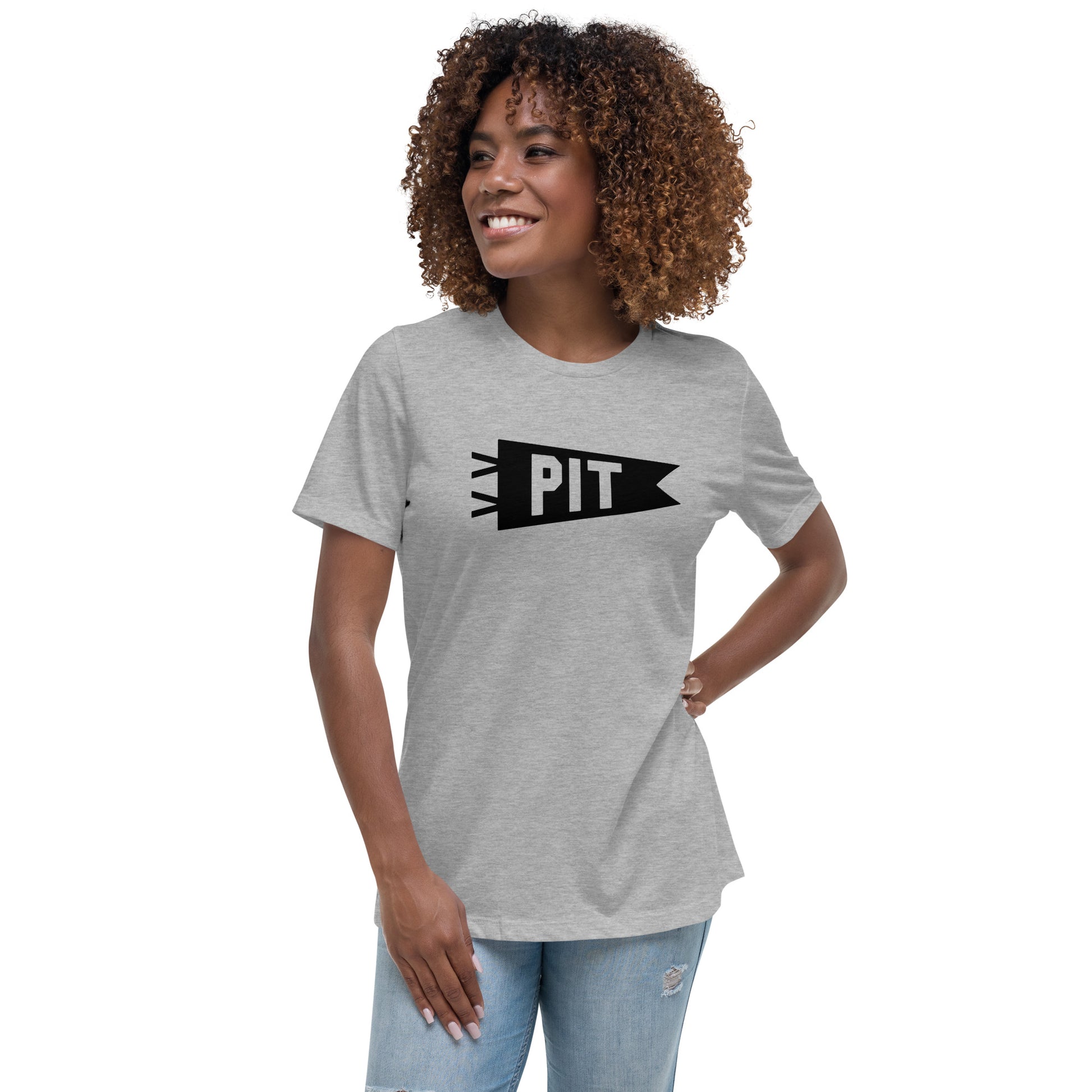 Airport Code Women's Tee - Black Graphic • PIT Pittsburgh • YHM Designs - Image 06