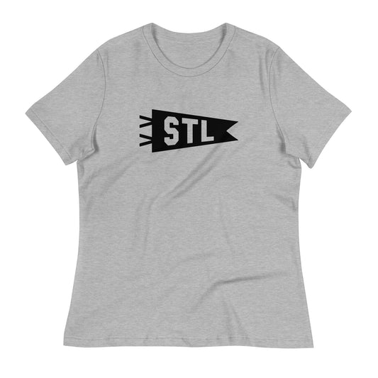 Airport Code Women's Tee - Black Graphic • STL St. Louis • YHM Designs - Image 02