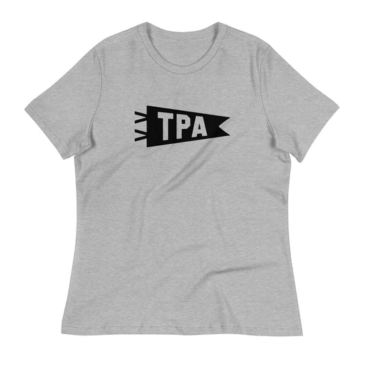 Airport Code Women's Tee - Black Graphic • TPA Tampa • YHM Designs - Image 02