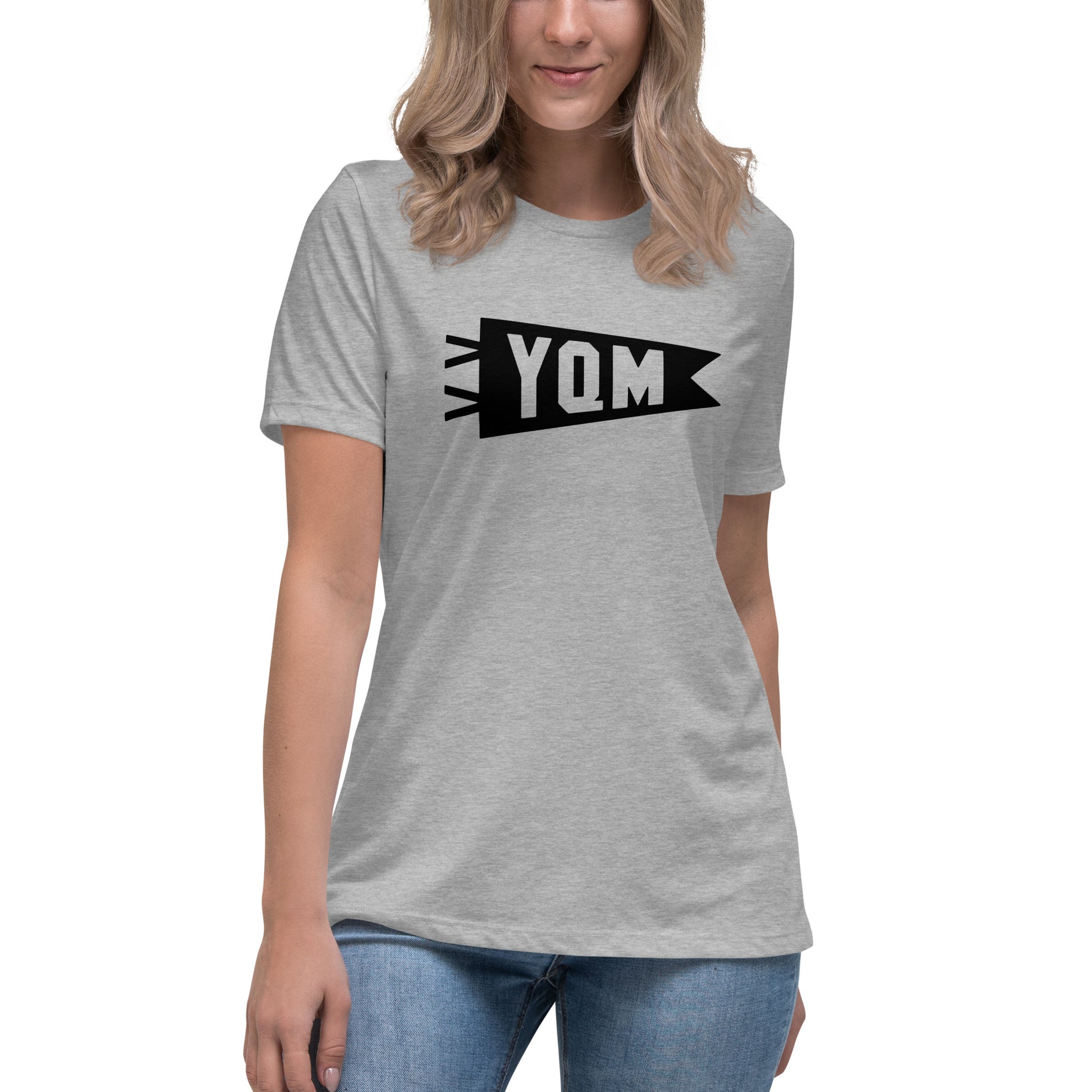 Airport Code Women's Tee - Black Graphic • YQM Moncton • YHM Designs - Image 07