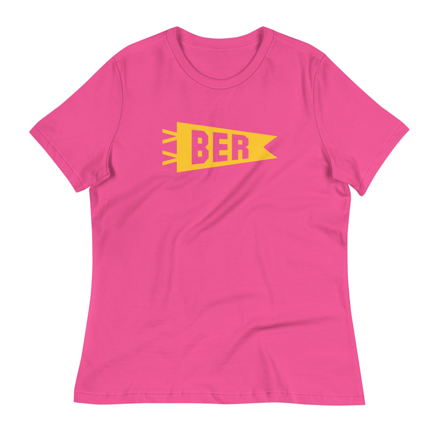 Airport Code Women's Tee - Yellow Graphic • BER Berlin • YHM Designs - Image 02