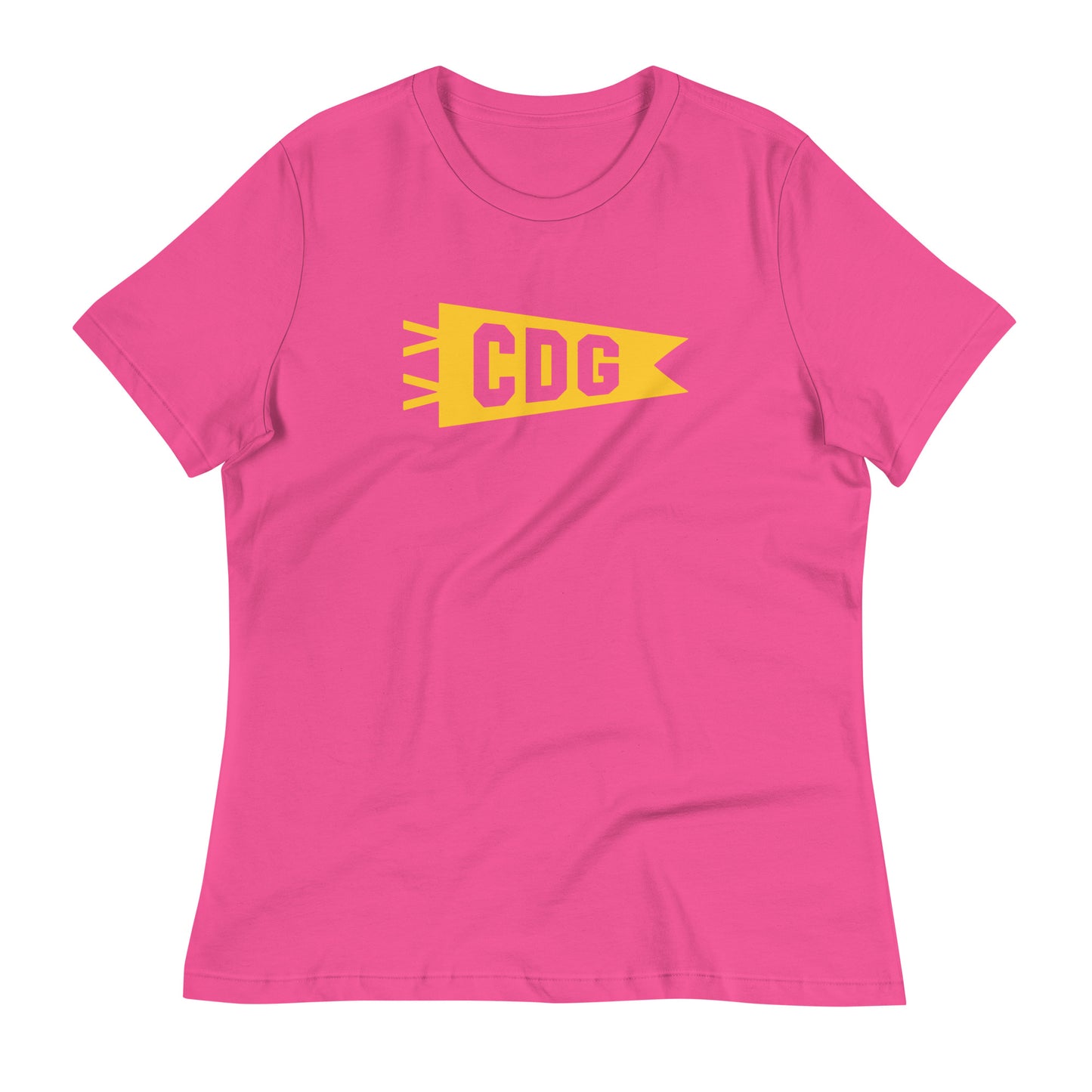 Airport Code Women's Tee - Yellow Graphic • CDG Paris • YHM Designs - Image 02