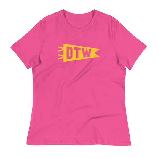 Airport Code Women's Tee - Yellow Graphic • DTW Detroit • YHM Designs - Image 02