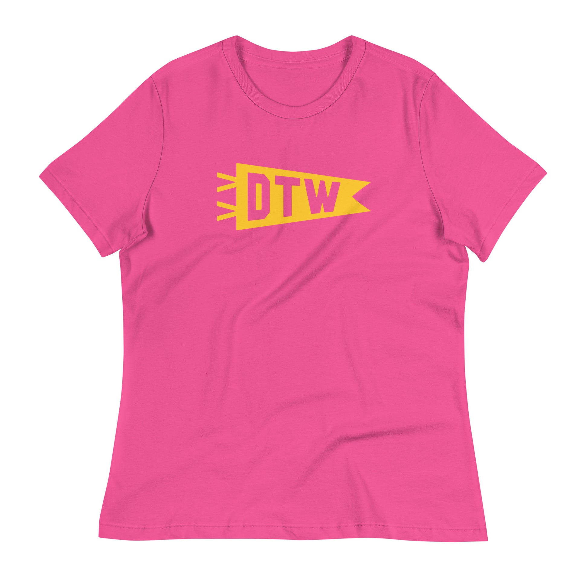Airport Code Women's Tee - Yellow Graphic • DTW Detroit • YHM Designs - Image 02