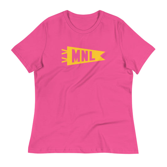 Airport Code Women's Tee - Yellow Graphic • MNL Manila • YHM Designs - Image 02