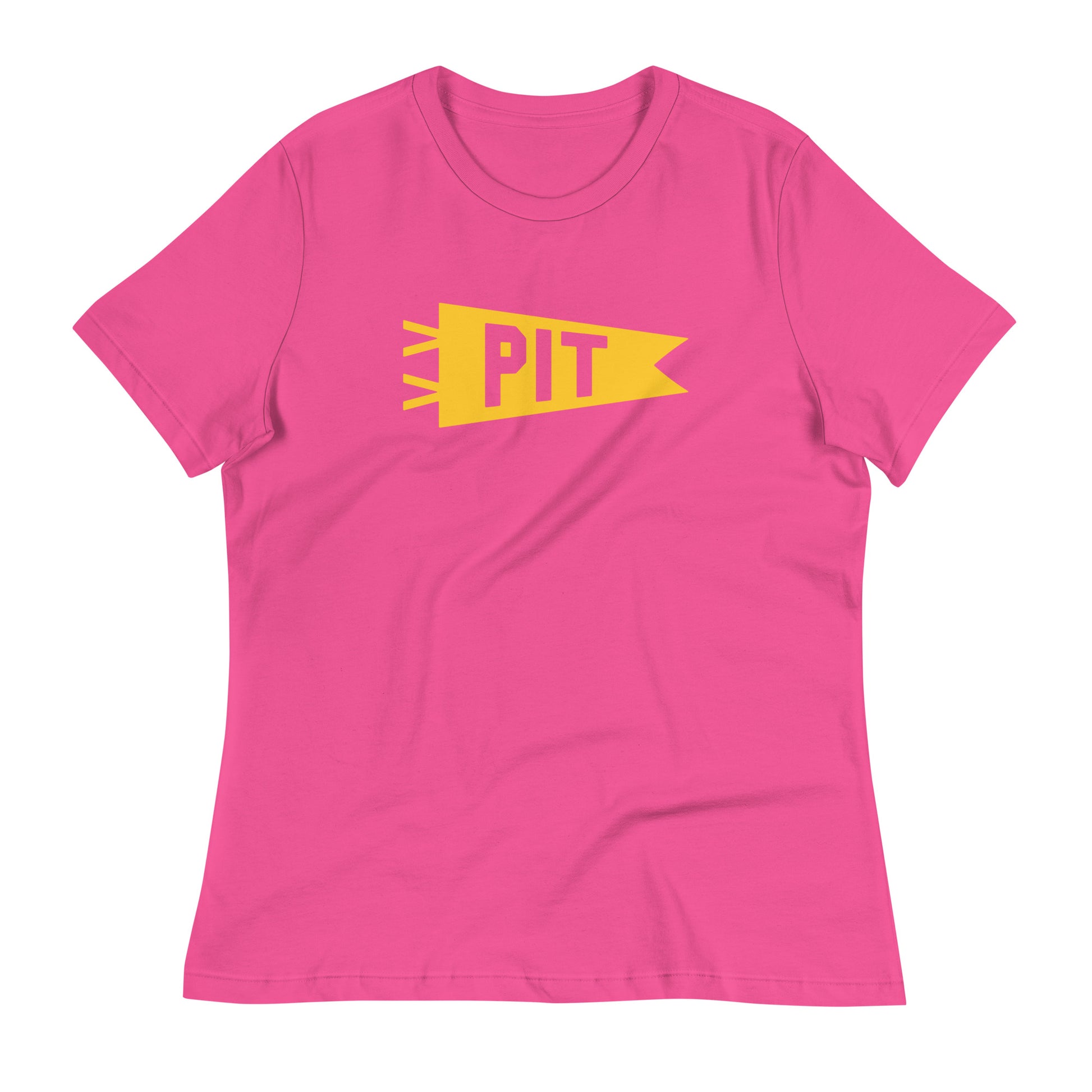 Airport Code Women's Tee - Yellow Graphic • PIT Pittsburgh • YHM Designs - Image 02