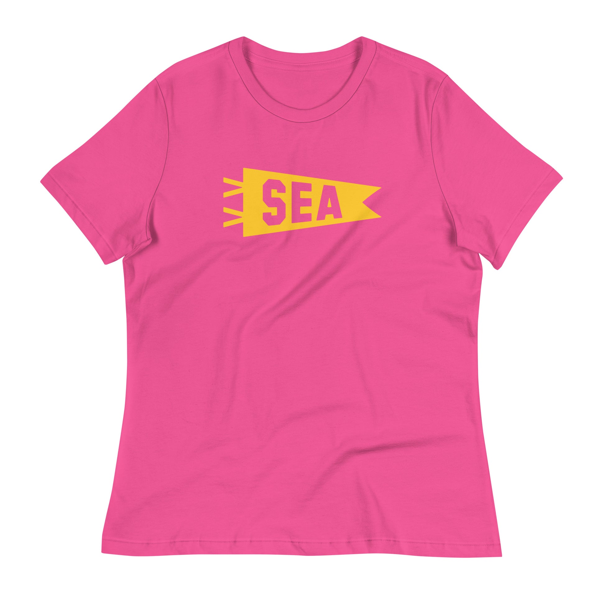 Airport Code Women's Tee - Yellow Graphic • SEA Seattle • YHM Designs - Image 02