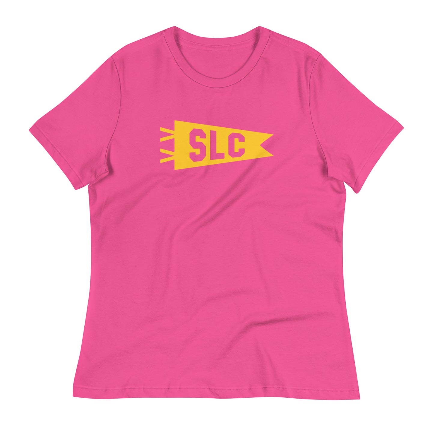 Airport Code Women's Tee - Yellow Graphic • SLC Salt Lake City • YHM Designs - Image 02