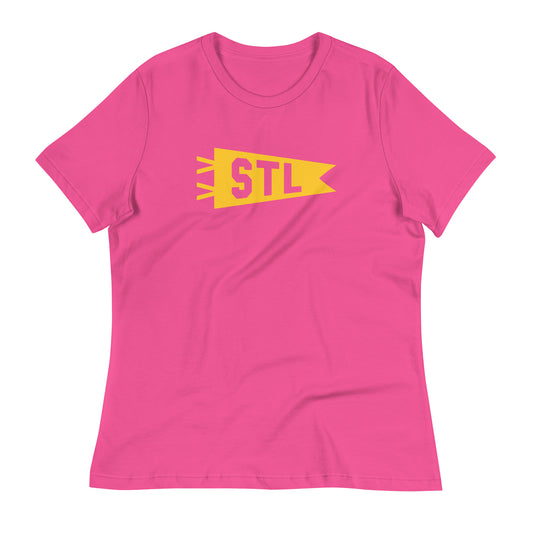 Airport Code Women's Tee - Yellow Graphic • STL St. Louis • YHM Designs - Image 02