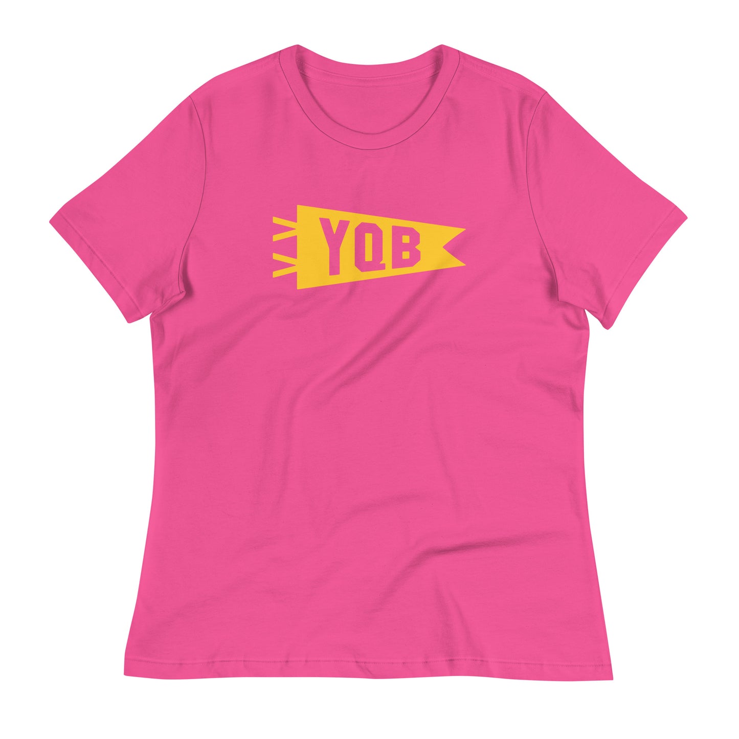 Airport Code Women's Tee - Yellow Graphic • YQB Quebec City • YHM Designs - Image 02