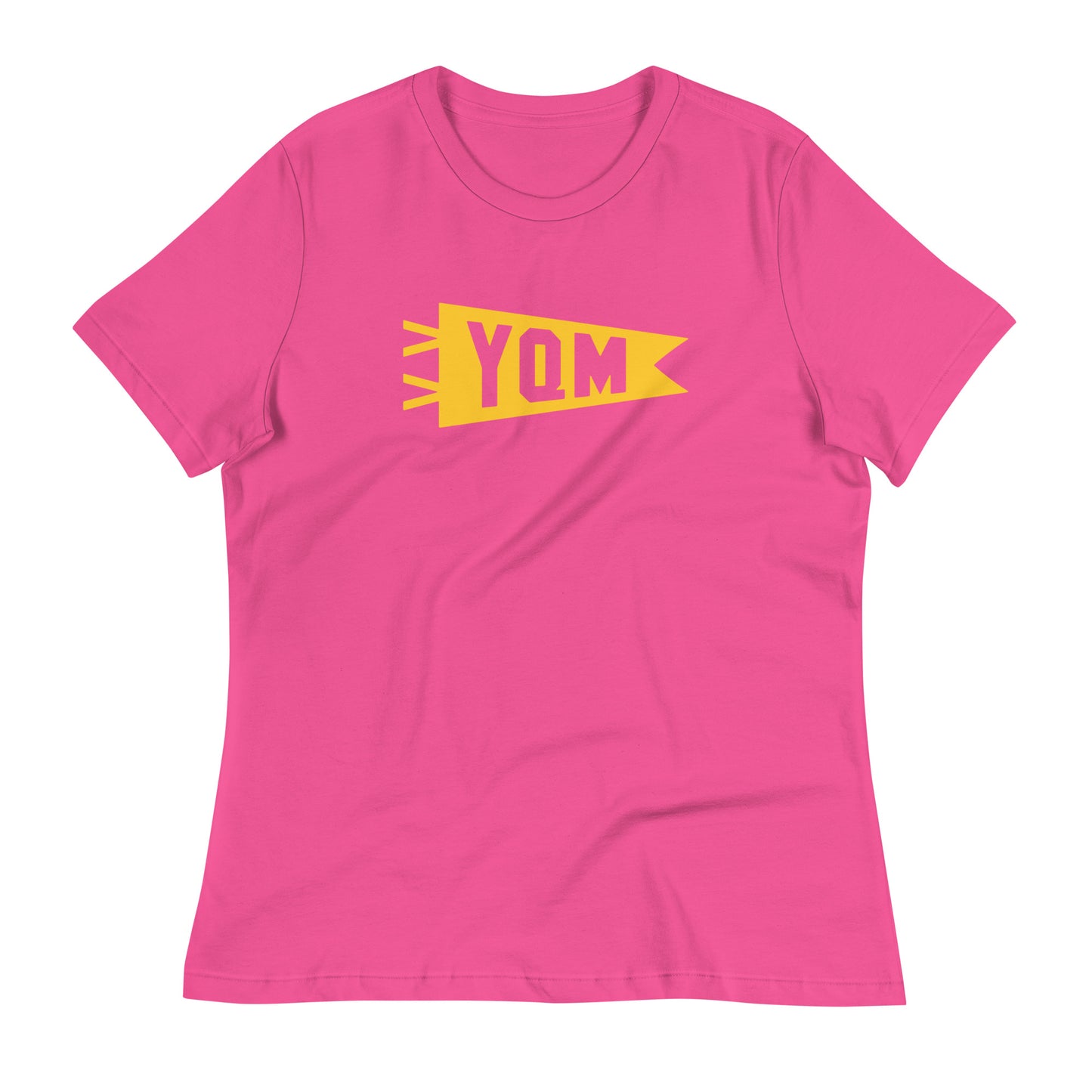Airport Code Women's Tee - Yellow Graphic • YQM Moncton • YHM Designs - Image 02