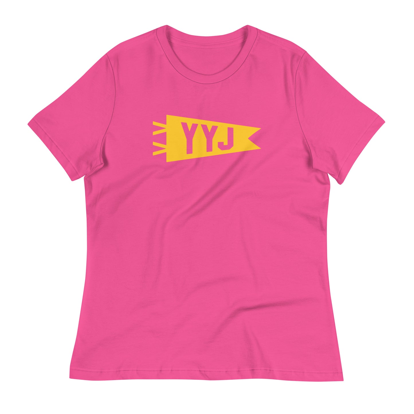 Airport Code Women's Tee - Yellow Graphic • YYJ Victoria • YHM Designs - Image 02