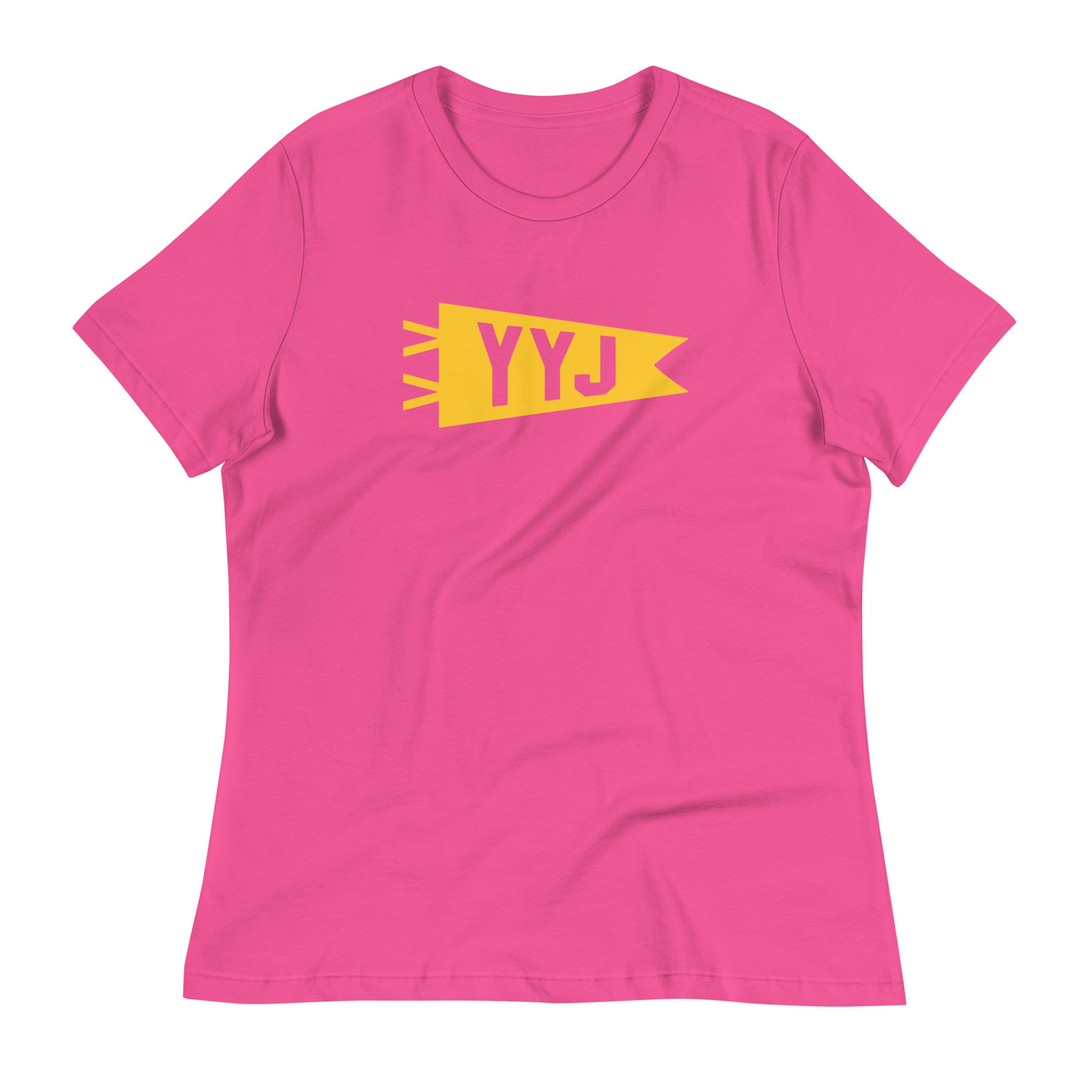 Airport Code Women's Tee - Yellow Graphic • YYJ Victoria • YHM Designs - Image 02