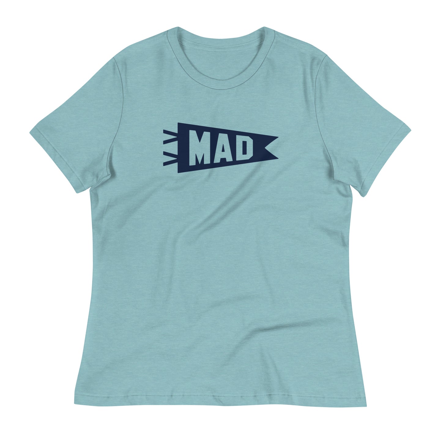 Airport Code Women's Tee - Navy Blue Graphic • MAD Madrid • YHM Designs - Image 02