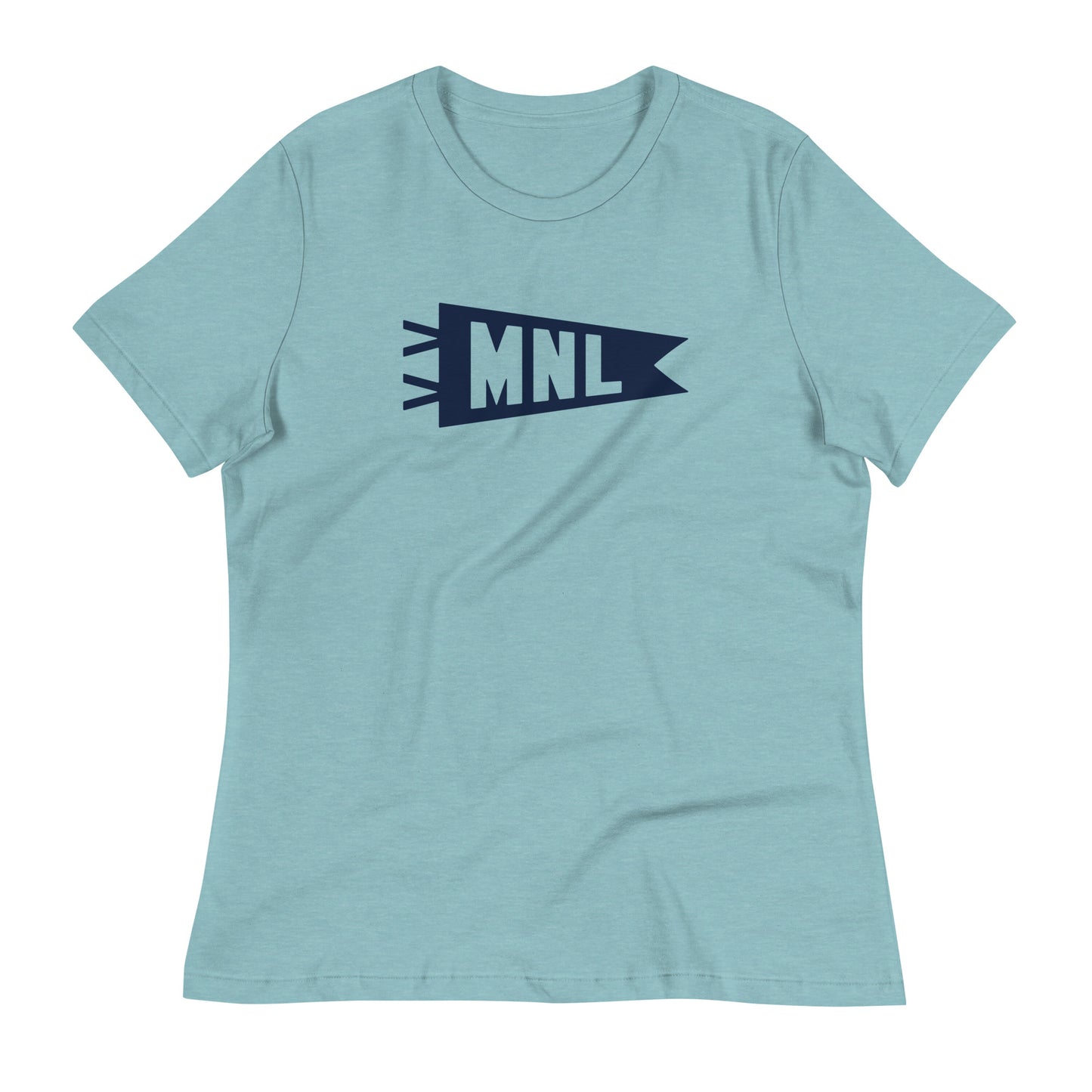 Airport Code Women's Tee - Navy Blue Graphic • MNL Manila • YHM Designs - Image 02