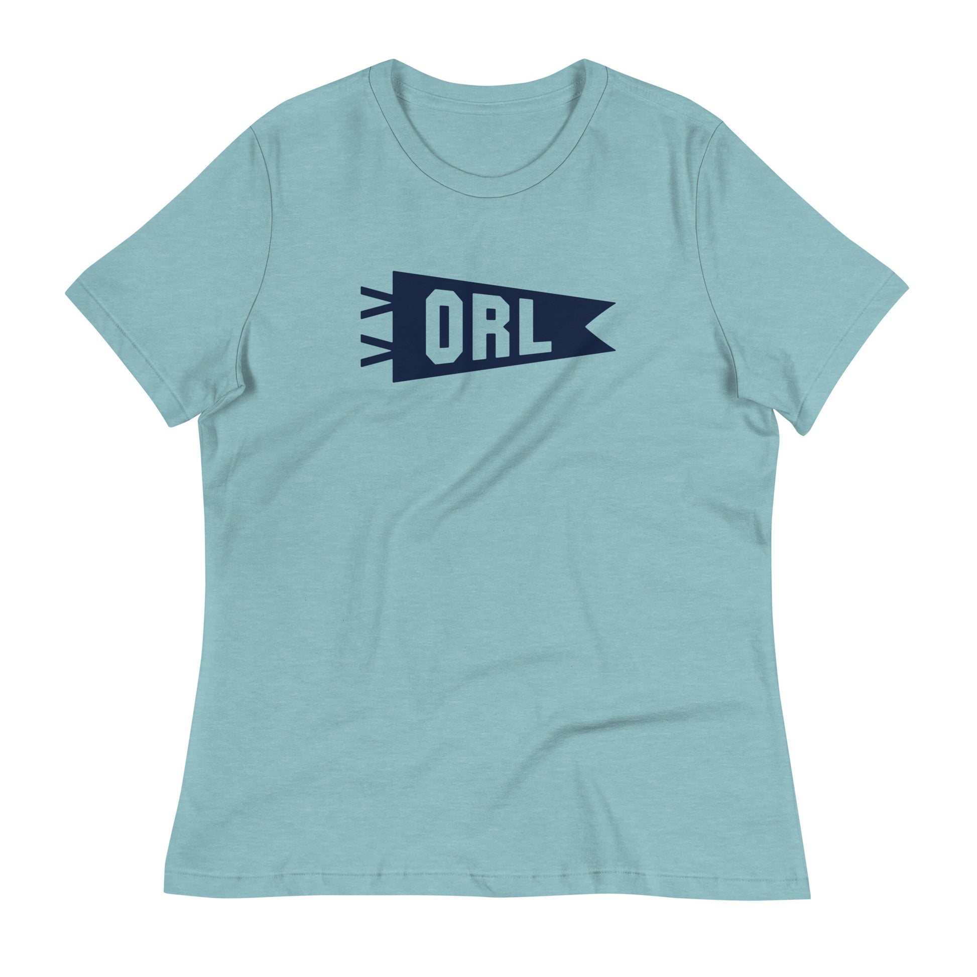 Airport Code Women's Tee - Navy Blue Graphic • ORL Orlando • YHM Designs - Image 02