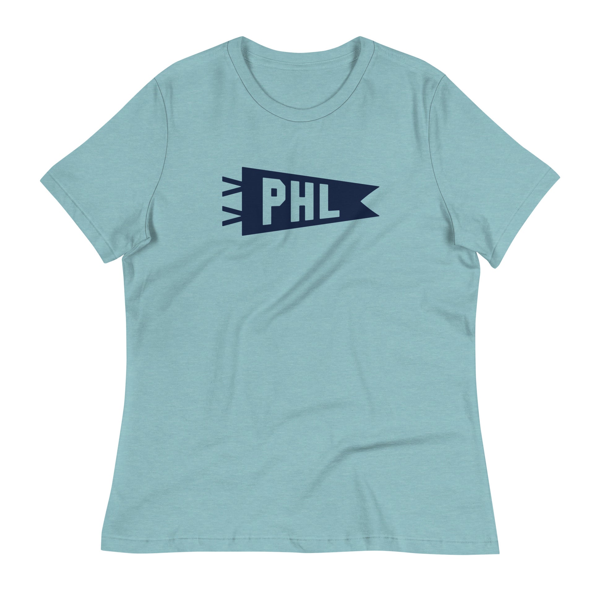 PHL Philadelphia Women's T-Shirt • Banner Design in Navy Blue • YHM Designs - Image 02