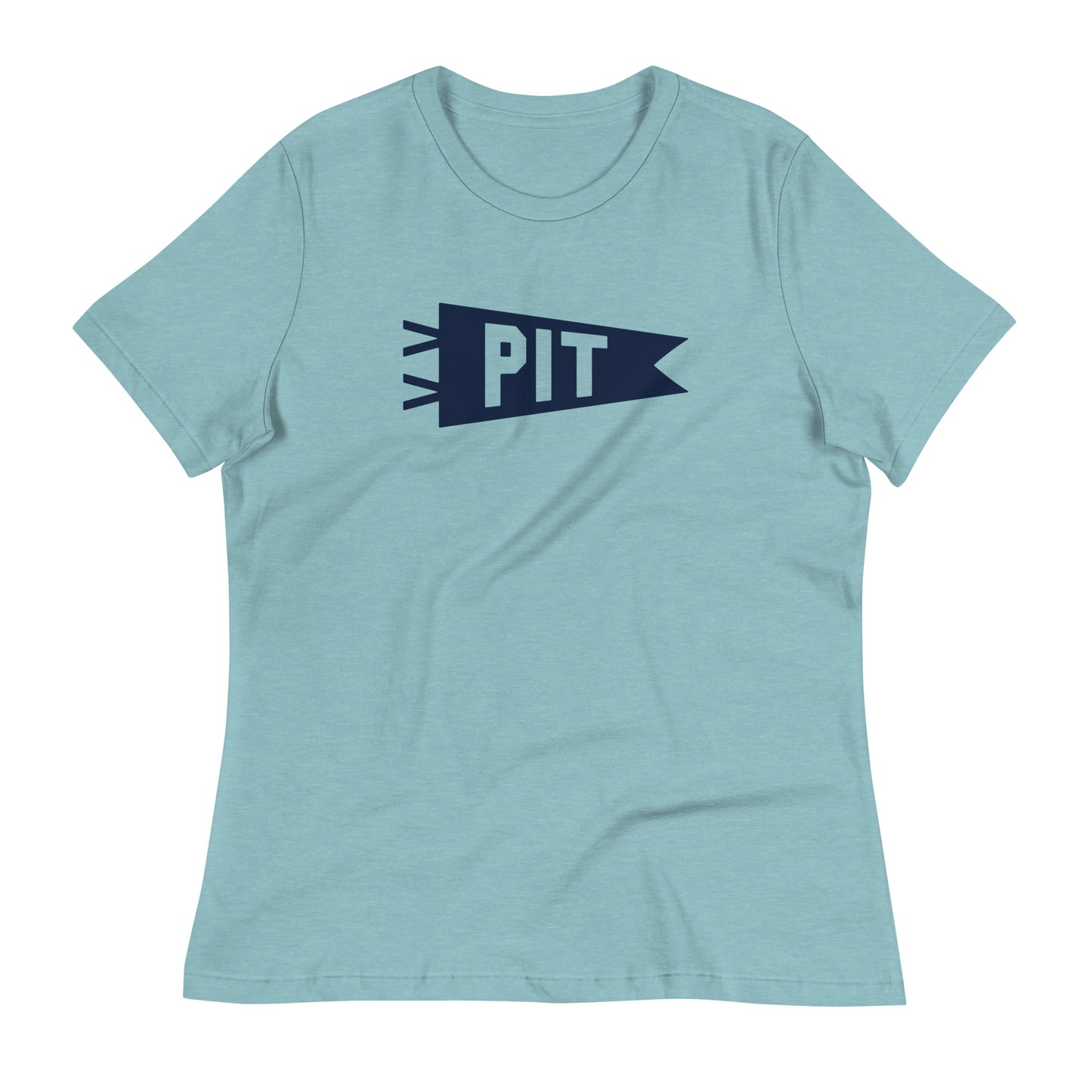 Airport Code Women's Tee - Navy Blue Graphic • PIT Pittsburgh • YHM Designs - Image 02