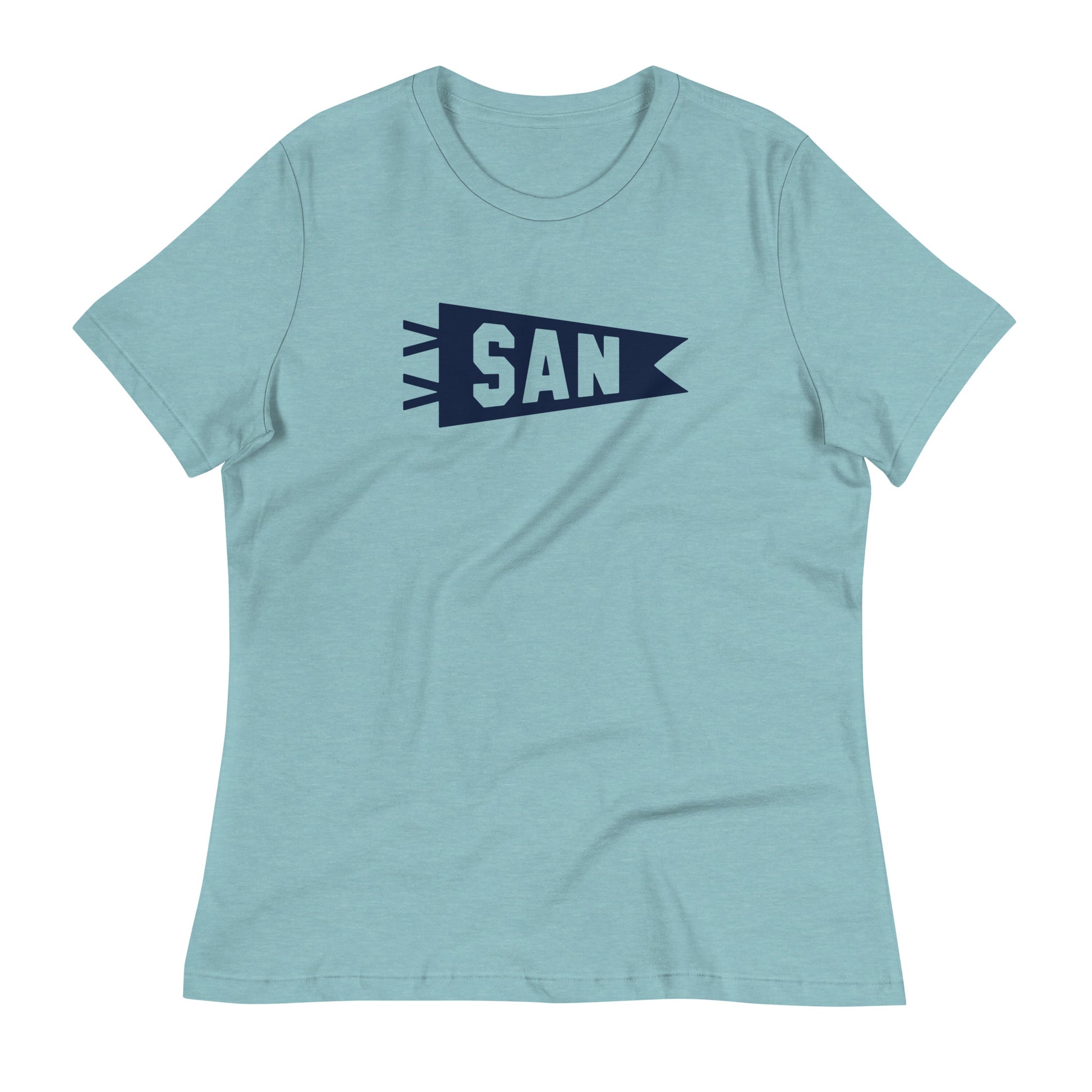 Airport Code Women's Tee - Navy Blue Graphic • SAN San Diego • YHM Designs - Image 02