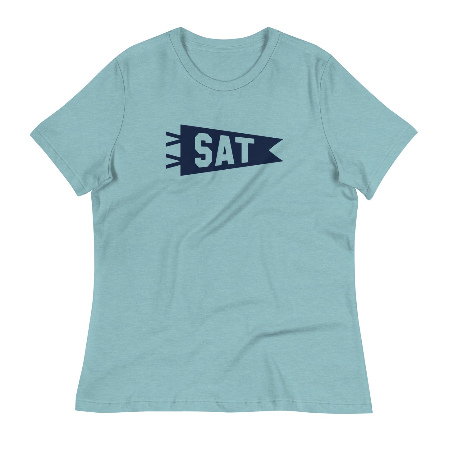 Airport Code Women's Tee - Navy Blue Graphic • SAT San Antonio • YHM Designs - Image 02