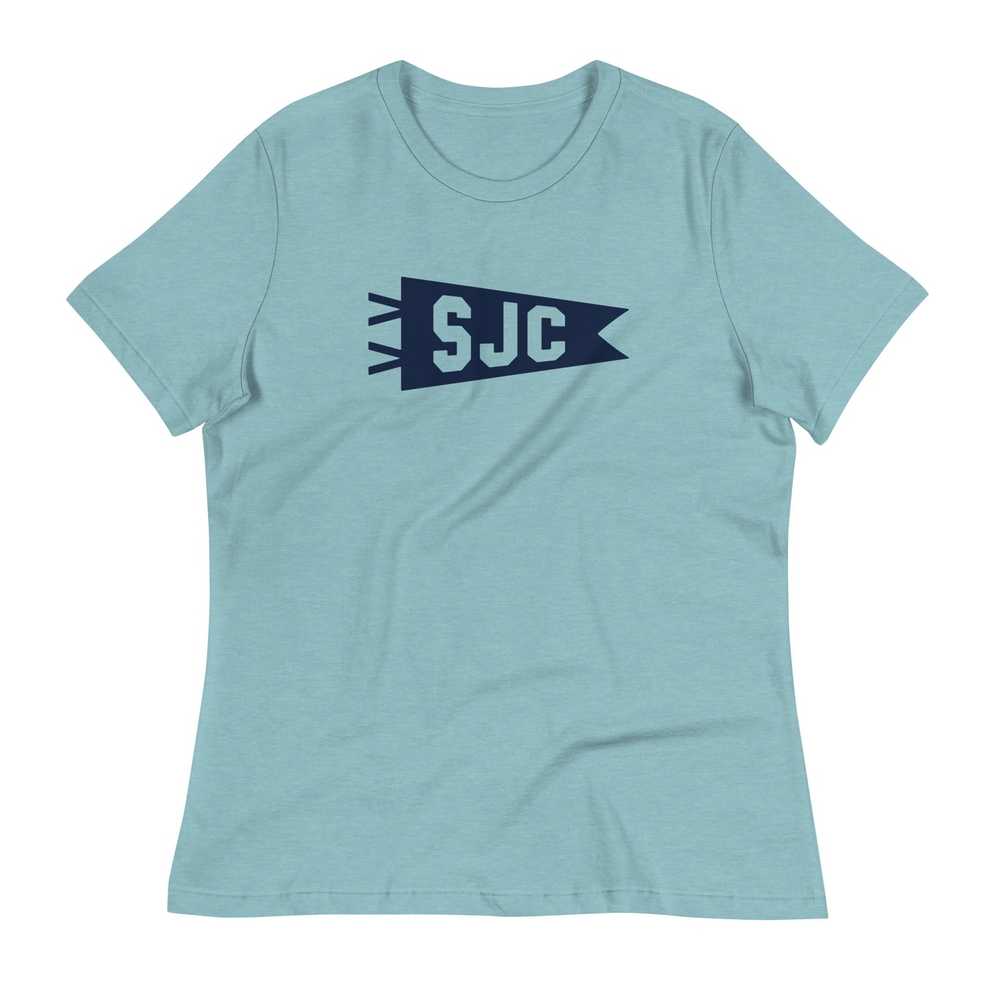 SJC San Jose Women's T-Shirt • Banner Design in Navy Blue • YHM Designs - Image 02